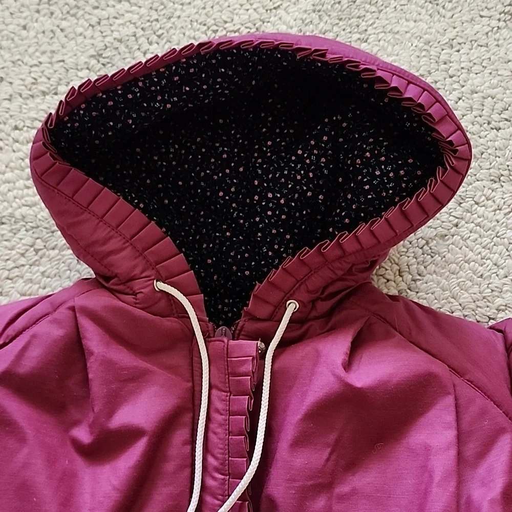 Kids Pink Hooded Snow Jacket & Overalls Set
